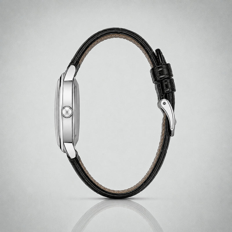 1957 Mid Century watch from London, England — EPOCH (case detail)