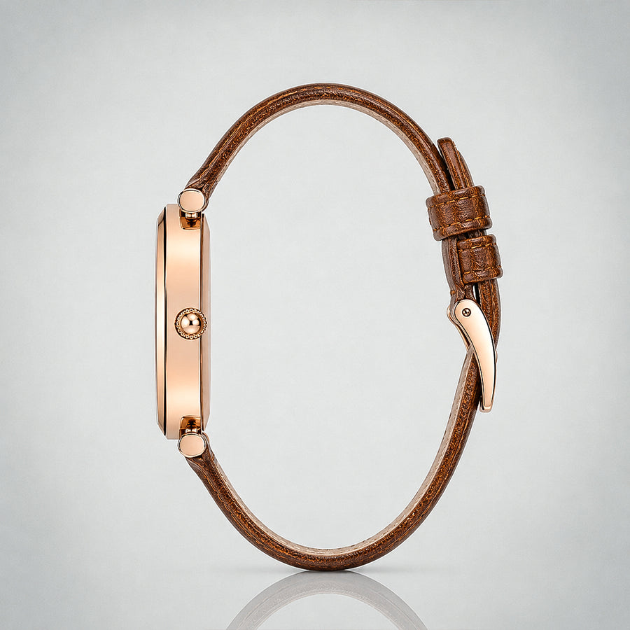 1966 Quiet Minimalist watch from London, England — EPOCH (case detail) — architectural view